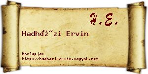 Hadházi Ervin névjegykártya