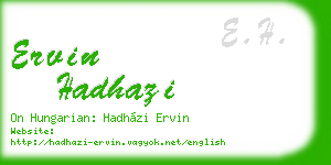 ervin hadhazi business card